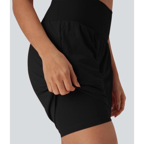 Halara Softlyzero Airy Super High Waisted 2-in-1 Yoga Shorts - M - Picture 5 of 10